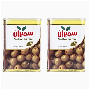 زیتون شور بی هسته سمیران حلب 2600 گرمی بسته 2 عددی