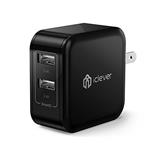 iClever BoostCube 4.8A 24W Dual USB AC Power Adapter with SmartID Technology & Foldable Plug for iPhone 6S 6S+, 6 6Plus, iPad Pro / Air Mini, Samsung Galaxy S6, S6 Edge, Nexus, HTC M9 and More, Black