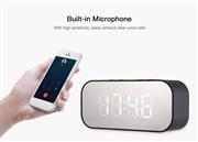 Mini Bluetooth Speakers Portable Wireless, Stylish Mirror Bluetooth Speakers with LED Display Alarm Clock for Beach, Car, Home, Outdoors, Travel, Party-Compatible with iPhone, Samsung and More Black