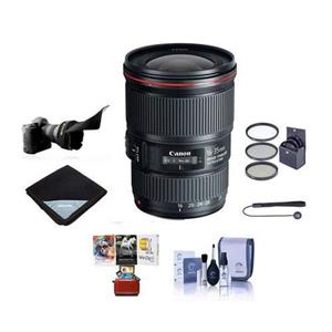 Canon EF 16-35mm f/4.0L is USM Ultra Wide Angle Zoom Lens - USA Warranty - Bundle with 77mm Filter Kit, Lens Wrap (19x19), Cleaning Kit, Lens Capleash, Flex Lens Shade, MAC Software Package 