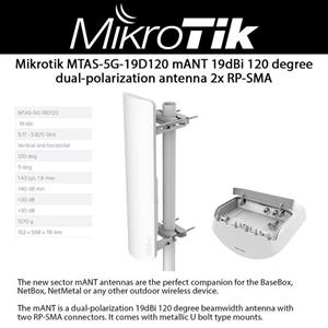 انتن میکروتیک Mikrotik mANT 19s MTAS 5G 19D120 mANT19s 19dBi Antenna with Degree Beamwidth 