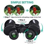 10x50 Powerfull Binoculars for Adults with Low Light Night Vision, Large Eyepiece, 10 Seconds Quick Focus, Waterproof Wide Angle Compact-Binoculars-for-Adults-Bird-Watching, Hunting, Concerts