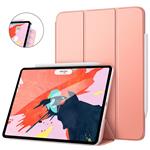 MoKo Smart Folio Case Fit iPad Pro 12.9" 2018 - [Support Magnetically Attach Charge/Pair] Slim Lightweight Smart Shell Stand Cover, Strong Magnetic Adsorption, Auto Wake/Sleep - Rose Gold