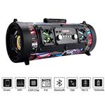 YWILLINK Wireless Bluetooth Waterproof Portable High-Power 15W Music Barrel Speaker for Outdoor (Graffiti)