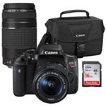 Canon EOS Rebel T6i Wi-Fi Digital SLR Camera & EF-S 18-55mm is STM & 75-300mm III Lens with 100ES Case & 16GB Card