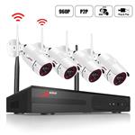 Wireless Security Camera System Outdoor, ANRAN 4 Channel 1080P HD NVR with 4 Pcs 1.3MP Night Vision IP Security Surveillance Home 960P Video Cameras, Plug and Play, APP Easy Remote View, NO Hard Drive