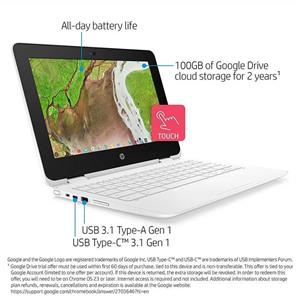 HP X360 Chromebook 11.6’’ 2-in-1 Touchscreen HD Display Laptop PC, Intel Celeron N3350 up to 2.4GHz Processor, 4GB DDR4, 32GB eMMC, WiFi, Webcam, Stereo Speakers , Bluetooth 4.2, USB 3.1, Chrome OS 