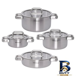 سرویس قابلمه و تابه استیل ۸ پارچه کرکماز مدل SILVERA کد 2788