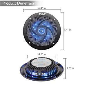 Pyle Marine Speakers - 4 Inch 2 Way Waterproof and Weather Resistant Outdoor Audio Stereo Sound System with LED Lights, 100 Watt Power and Low Profile Slim Style - 1 Pair - PLMRS43WL (White) 