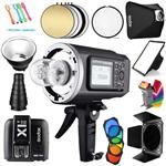 Godox AD600BM Bowens Mount 600Ws GN87 1/8000s HSS Outdoor Flash Strobe Studio Monolight with X1T-C Wireless Trigger Transmitter Compatible for Canon Cameras &32x32inch Softbox&Standard Reflector&Snoot
