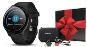 Garmin vivoactive 3 Music Gift Box Bundle | with HD Screen Protector Film (x4), PlayBetter USB Wall & Car Charging Adapters, Hard Case | Multi-Sport Fitness GPS Watch | Gift Box (Music - Black)