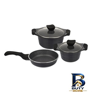 سرویس قابلمه و تابه گرانیتی ۵ پارچه عروس مدل موج