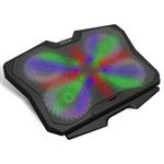 GARUNK Laptop Cooler Cooling Pad for 13.3-17.3 inch Laptop / PS4 with 4 Quite 125mm Fans at 1500 PRM and Colorful LED, Dual USB 2.0 Ports and Adjustable Mount Stand, Black