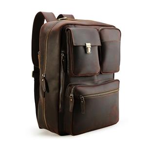 Tiding Vintage 15.6 Inch Men’s Crazy Horse Real Leather Convertible Backpack Laptop Messenger Bag Large Briefcase Daypack Travel Bag