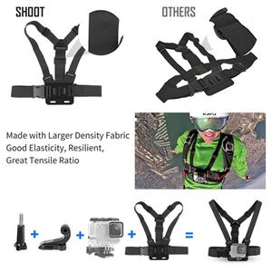 SHOOT 51in1 Accessories Kit with Foldable Stick for GoPro Hero 7 Black Silver White/6/5/4/3+/3/5S,OSMO Action(Waterproof Large Carrying Case,Chest Strap,Tripod) 