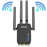 MSRM US754 Lonag Range Extender 1200Mbps WiFi Repeater Signal Amplifier Booster with 4 Band Antennas Complies 802.11a/b/n/g/ac WiFi Extender