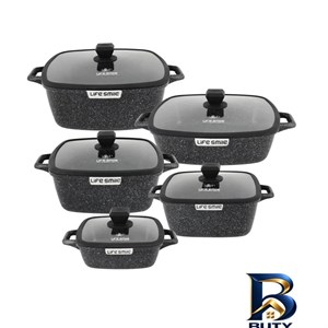 سرویس قابلمه و تابه گرانیتی ۱۰ پارچه لایف اسمایل مدل SPHM-S-GL