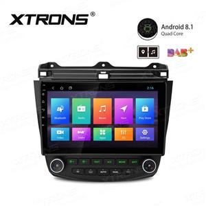 XTRONS 10.1 Inch Car Stereo Radio with Curved Touch Screen Android 8.1 GPS Navigator Bluetooth Head Unit Supports OBD2 DVR Backup Camera WiFi USB SD Full RCA Output for Honda Accord 