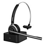 Mpow M5 Pro Bluetooth Headset, Advanced Noise Cancelling Microphone, Strong BT Signal, Comfort-fit Truck Driver with Charging Base, Hands-Free Wireless Headphones for Skype/Call Center/Office 