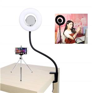 Selfie Ring Light Photo Live Stream Video Make Up Light Lamp Dimmable 8-inch 24W 5500K for Portrait Photography and YouTube Vine Video Shooting 
