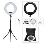 Yidoblo 18 Inch LED Ring Light Kit With Phone/Camera Holder,Makeup Mirror,Stand and Carrying Bag, Bicolor Dimmable Photo Studio Video Portrait Film Selfie Youtube Photography Lights Black