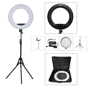 Yidoblo 18 Inch LED Ring Light Kit With Phone Camera Holder Makeup Mirror Stand Carrying Bag Bicolor Dimmable Photo Studio Video Portrait Film Selfie Youtube Photography Lights Black 