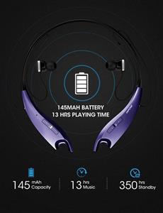 Mpow Jaws Gen-3 Bluetooth Headphones Wireless Neckband Headphones W/13H Playtime & CVC 6.0 Noise Cancelling Mic, Wireless Neckband Headset W/Call Vibrate Alert, Bluetooth Magnetic Earphones, Purple 