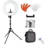 SAMTIAN LED Ring Light 14 Inches Outer YouTube Light 180 Dimmable LED Lighting Kit with 2M Light Stand, Cradle Head, Phone Holder for Video Shooting, YouTube Video, Portraiture, Makeup