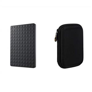 Seagate Expansion 1TB Portable External Hard Drive USB 3.0 (STEA1000400) & AmazonBasics External Hard Drive Case bundle 