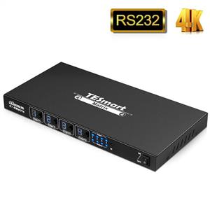 TESmart Ultra HD 4K HDMI 4X4 Matrix Switcher 4 Ports Inputs and Port Outputs with RS232 IR Remote Control Supports 4Kx2K@30HZ HDCP 3D Deep Color 1.4 Compliant 