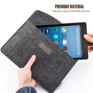 MoKo Sleeve for 7-8 Inch Amazon Tablet, Protective Felt Case Bag Cover Fits Fire HD 8, Fire 7 2017/2019, Fire 7 / Fire HD 8 Kids Edition 2017, Kindle Oasis 2017, Kindle(8th Gen, 2016) - Dark Gray 