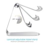 Tablet Stand Adjustable, Lamicall Desktop Holder Dock Compatible with Such as iPad 2018 Pro 9.7, 10.5, Air Mini 4 3 2, Kindle, Nexus, Tab, E-Reader (4-13'') Silver 