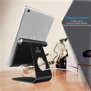 Tablet Stand Adjustable, Lamicall Desktop Holder Dock Compatible with Such as iPad 2018 Pro 9.7, 10.5, Air Mini 4 3 2, Kindle, Nexus, Accessories, E-Reader (4-13'')- Black 