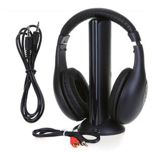Wireless Headphones RF High-Fidelity with Monitoring+FM Radio for PC TV Net Chat MH2001 5-in-1 Hi-Fi S-XBS Headphone 