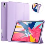 Ztotop Case for iPad Pro 11 Inch 2018 with Pencil Holder- Lightweight Soft TPU Back Cover and Trifold Stand with Auto Sleep/Wake,Support 2nd Gen iPad Pencil Charging,Purple