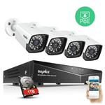 SANNCE 1080P POE Security Camera System with 1TB Hard Drive,4 Pcs 1920TVL Outdoor/Indoor CCTV Cameras, Easy Installation, Real Plug & Play XPOE Network Video Surveillance System