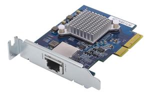 QNAP QXG-10G1T Single-Port (10Gbase-T) 10GbE Network Expansion Card, PCIe Gen3 X4, Low-Profile Bracket Pre-Loaded, Flat and Full-Height Brackets are Included 