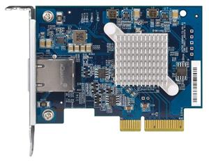 QNAP QXG-10G1T Single-Port (10Gbase-T) 10GbE Network Expansion Card, PCIe Gen3 X4, Low-Profile Bracket Pre-Loaded, Flat and Full-Height Brackets are Included 