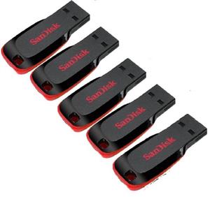 SanDisk 8GB Cruzer Blade USB 2.0 Drive 5 pack 