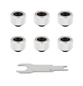 Thermaltake Pacific White 4 Build-in O-Rings C-Pro G1/4 PETG 16mm OD Compression Fitting 6 Pack CL-W211-CU00WT-B 