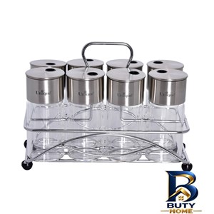 ست جا ادویه یونیک 8 پارچه مدل 1624 با استند