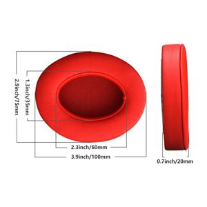 Replacement Ear Pads for Beats Studio 2.0 Wireless and Wired AURTEC Cushion with Memory Form Protein Leather Red 
