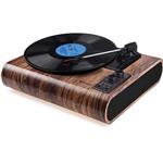 Record Player, VOKSUN Vintage Turntable 3-Speed Bluetooth Vinyl LP with Built-in Stereo Speaker, AM/FM Function,and Aux-in RCA Output, Natural Wood 