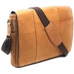 Genuine Leather Office Messenger Bag for 15.6-Inch Laptop