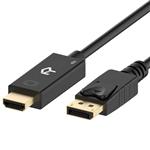 Rankie DisplayPort (DP) to HDMI Cable, 4K Resolution Ready, 6 Feet, Black