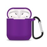 ZALU Compatible for AirPods Case with Keychain, Shockproof Protective Premium Silicone Cover Skin for AirPods Charging Case 2 & 1 (AirPods 1, Purple)