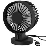 Quiet Desk Fan, Moucit 4-Inch USB Small Table Fan with Twin Turbo, 2 Speeds and Pivoting Head Personal Electric Fan for Office, Home