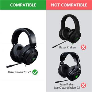 Geekria Earpad Replacement for Razer Kraken Pro V2 Headphone Ear Pad Cushion Cups Cover Earpads Repair Parts Black Plastic Ring 