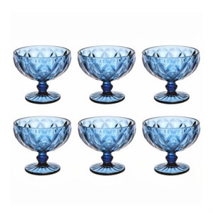 بستنی خوری دلی مدل پایه کوتاه طرح لوزی کد 400ml بسته 6 عددی