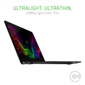 Razer Blade Stealth 13.3 QHD Touchscreen Ultrabook 8th Generation Intel Quad Core i7 8550U 16GB RAM 512GB SSD Windows 10 CNC Aluminum Gunmetal Grey 